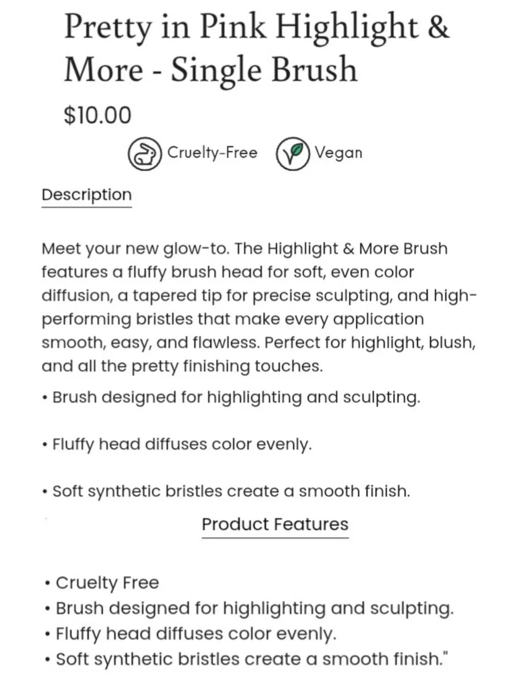 🎉3•$13/4•$16🎉 PINKY B BEAUTY Pretty in Pink Highlight & More Single Brush